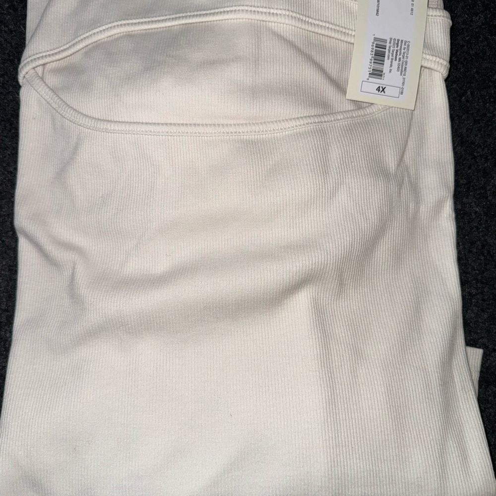 White Ribbed Top - Picture 2 of 5